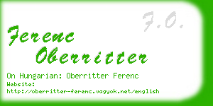 ferenc oberritter business card